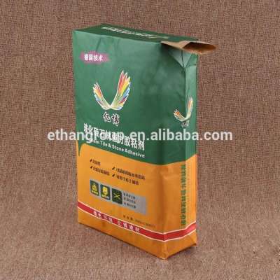 ISO certification white kraft paper valve cement bag,putty powder bag for 20kg 50kg with logo printing